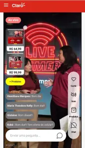 Claro - Sessão de compras ao vivo por Claro