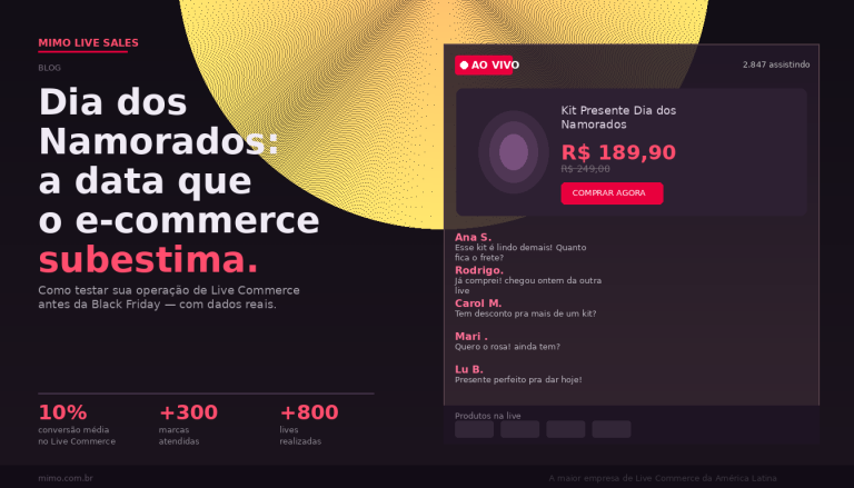 Featured image for Dia dos Namorados: a data que todo gestor de e-commerce subestima no planejamento de Live Commerce
