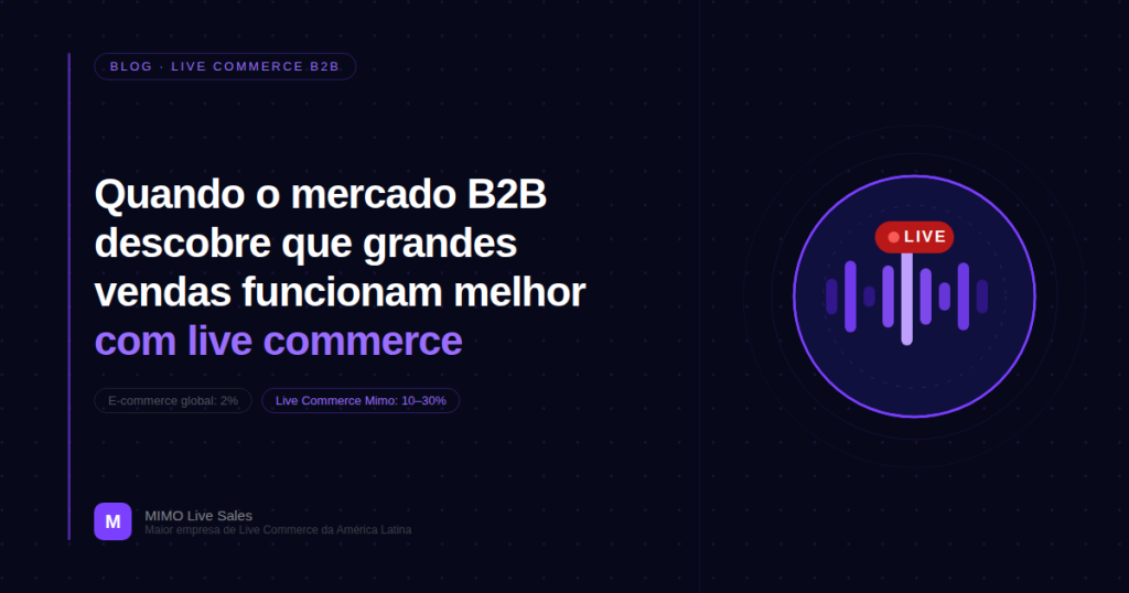 Imagem destacada para Quando o mercado B2B descobre que grandes vendas funcionam melhor com live commerce