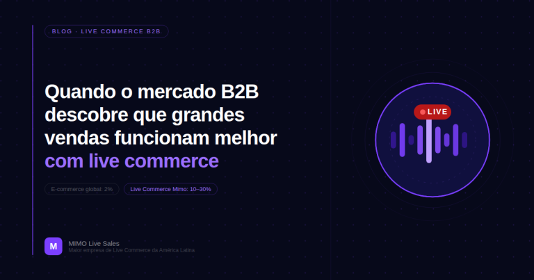 Featured image for Quando o mercado B2B descobre que grandes vendas funcionam melhor com live commerce